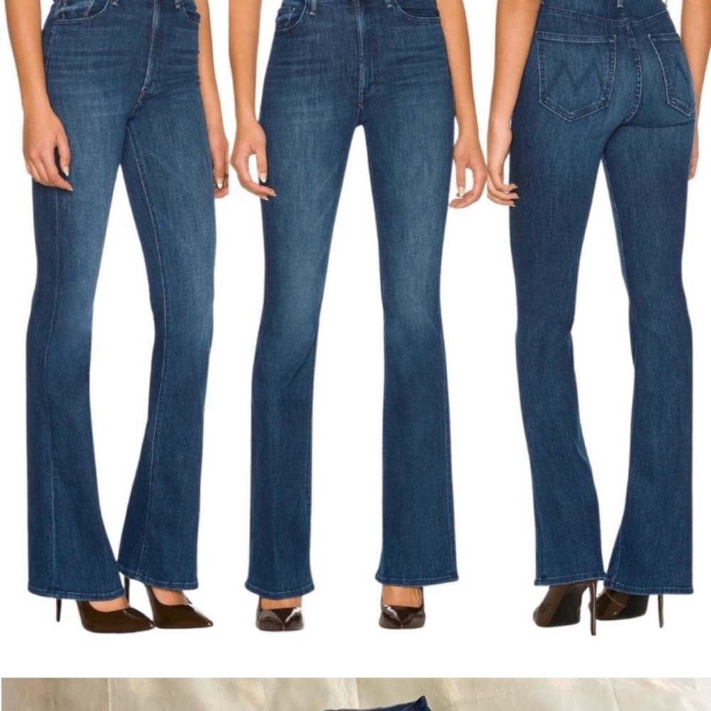 MOTHER- high-waisted the mellow drama dark wash boot cut designer jeans size 26